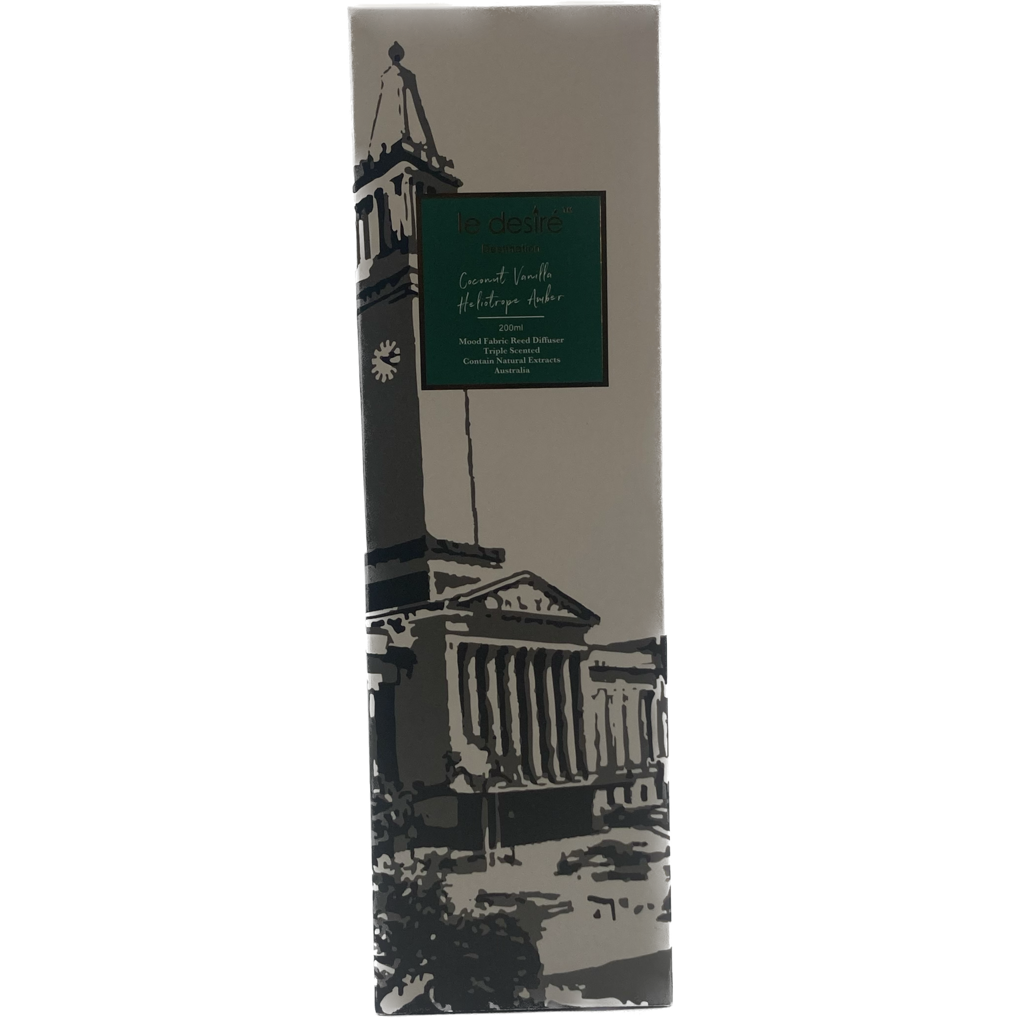 Coconut Vanilla Heliotrope Amber (Brisbane City Hall• Queensland) - Destination Reed Diffuser