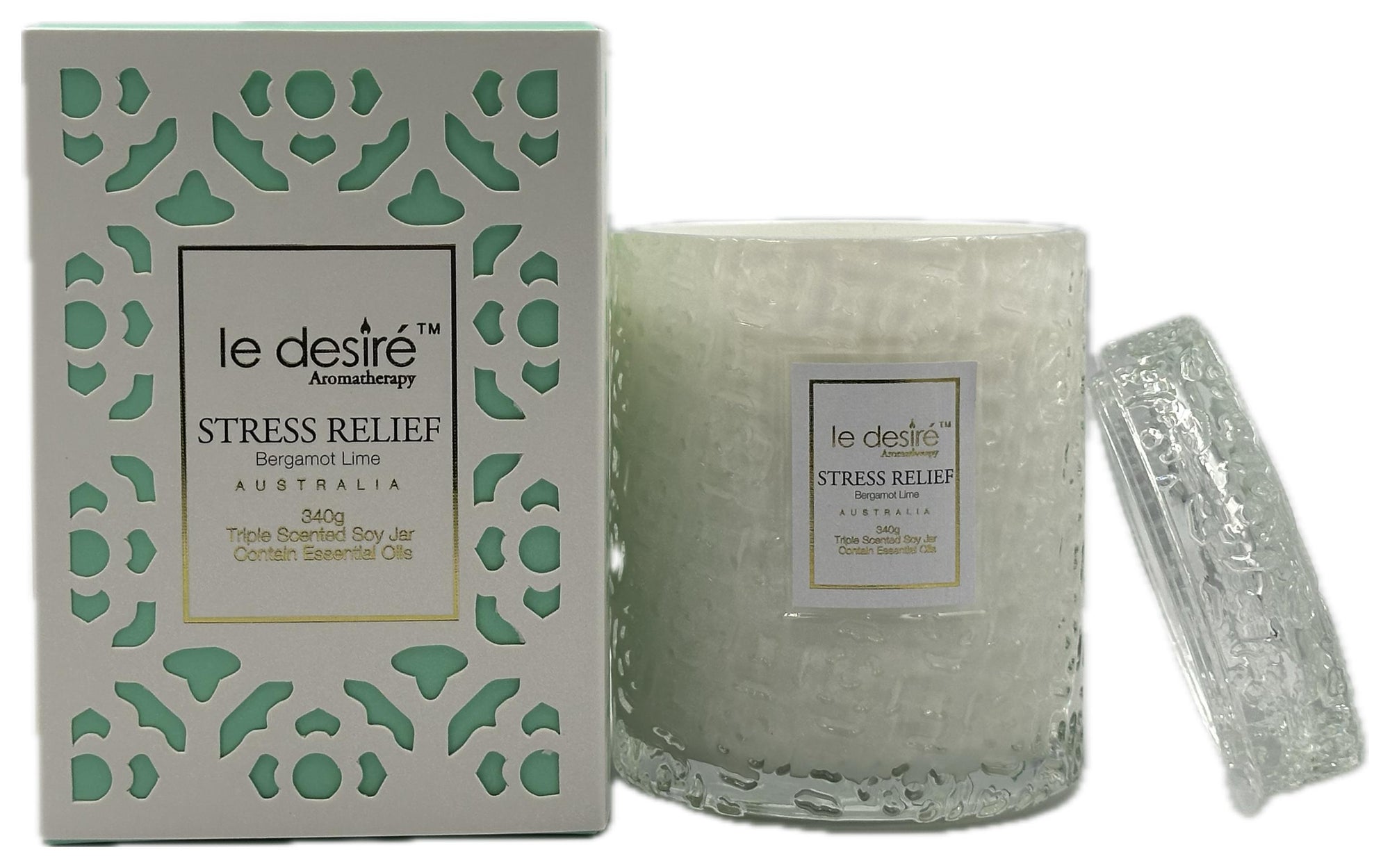 Stress Relief (Bergamot Lime) - Aromatherapy Soy Candle