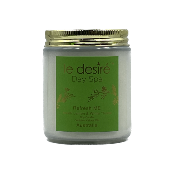 Refresh ME (Amalfi Lemon & White Thyme) Day Spa Soy Candle